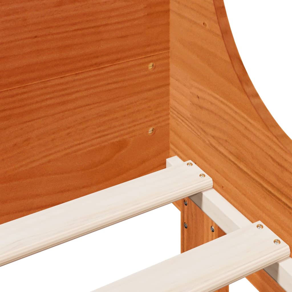 Bed Frame without Mattress Wax Brown 120x190 cm Small Double Solid Wood Pine