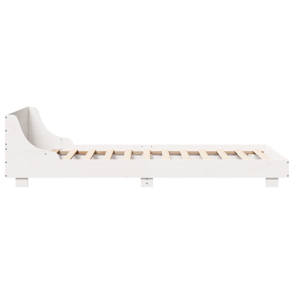 Bed Frame without Mattress White 90x190 cm Single Solid Wood Pine