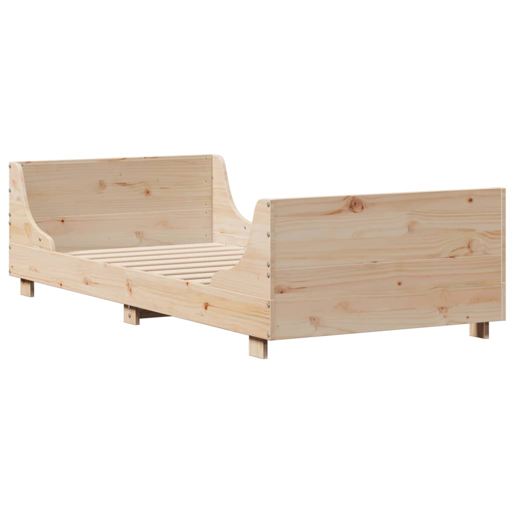 Bed Frame without Mattress 100x200 cm Solid Wood Pine