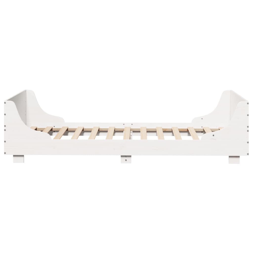 Bed Frame without Mattress White 100x200 cm Solid Wood Pine