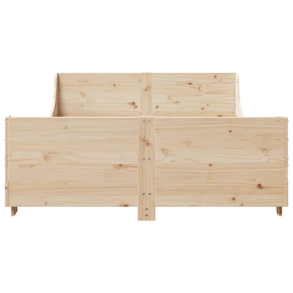 Bed Frame without Mattress 120x190 cm Small Double Solid Wood Pine