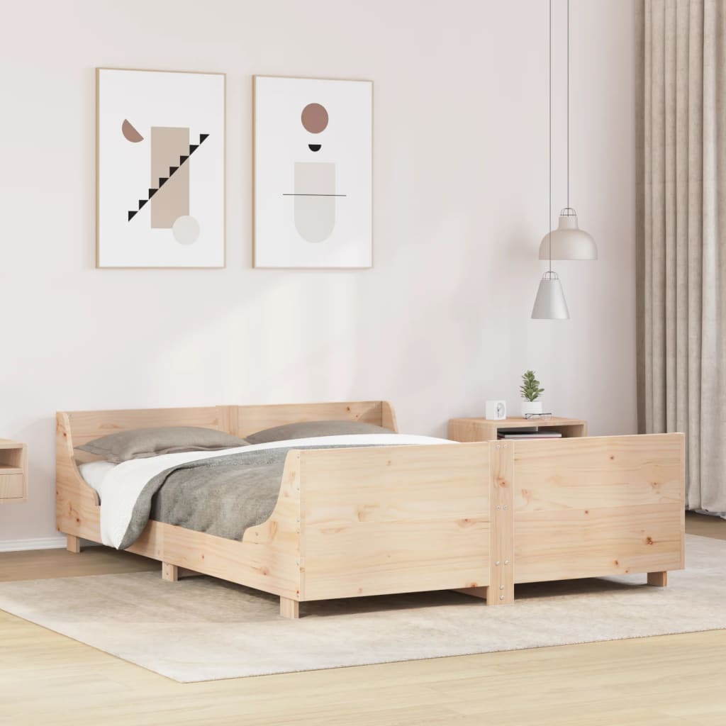 Bed Frame without Mattress 120x190 cm Small Double Solid Wood Pine