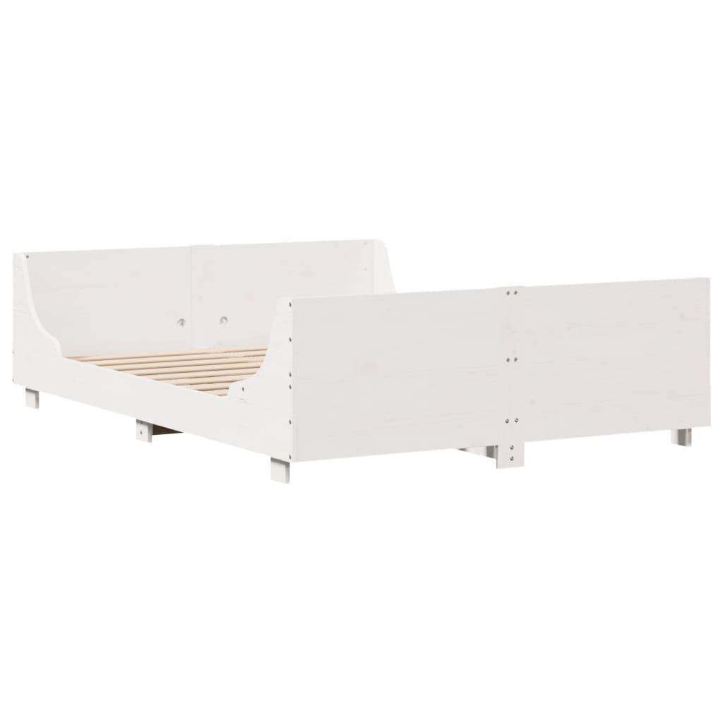 Bed Frame without Mattress White 120x190 cm Small Double Solid Wood Pine