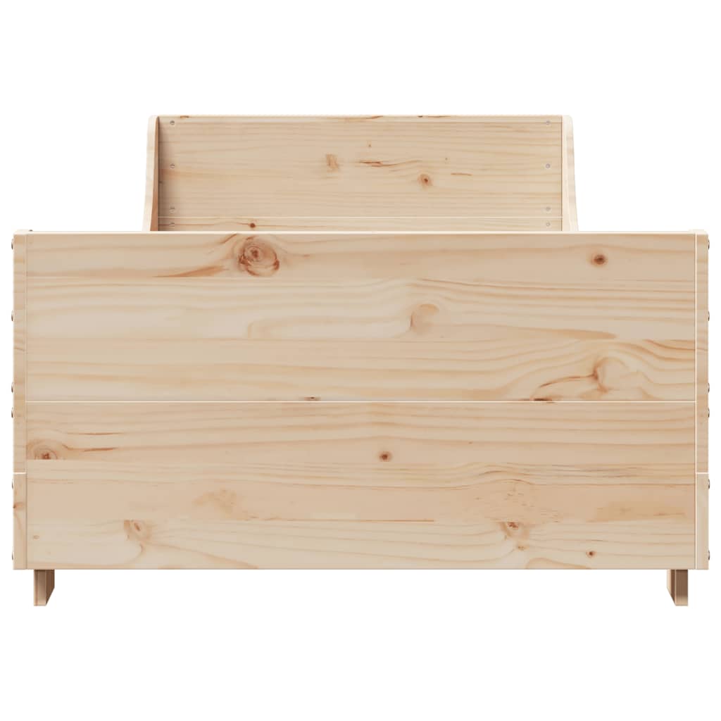 Bed Frame without Mattress 75x190 cm Small Single Solid Wood Pine