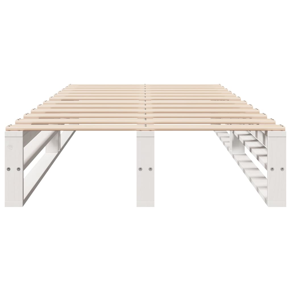 Bed Frame without Mattress White 90x200 cm Solid Wood Pine