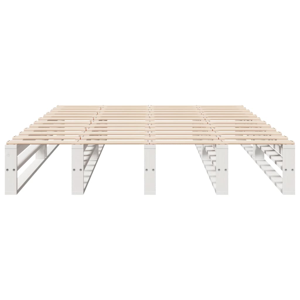 Bed Frame without Mattress White 140x200 cm Solid Wood Pine