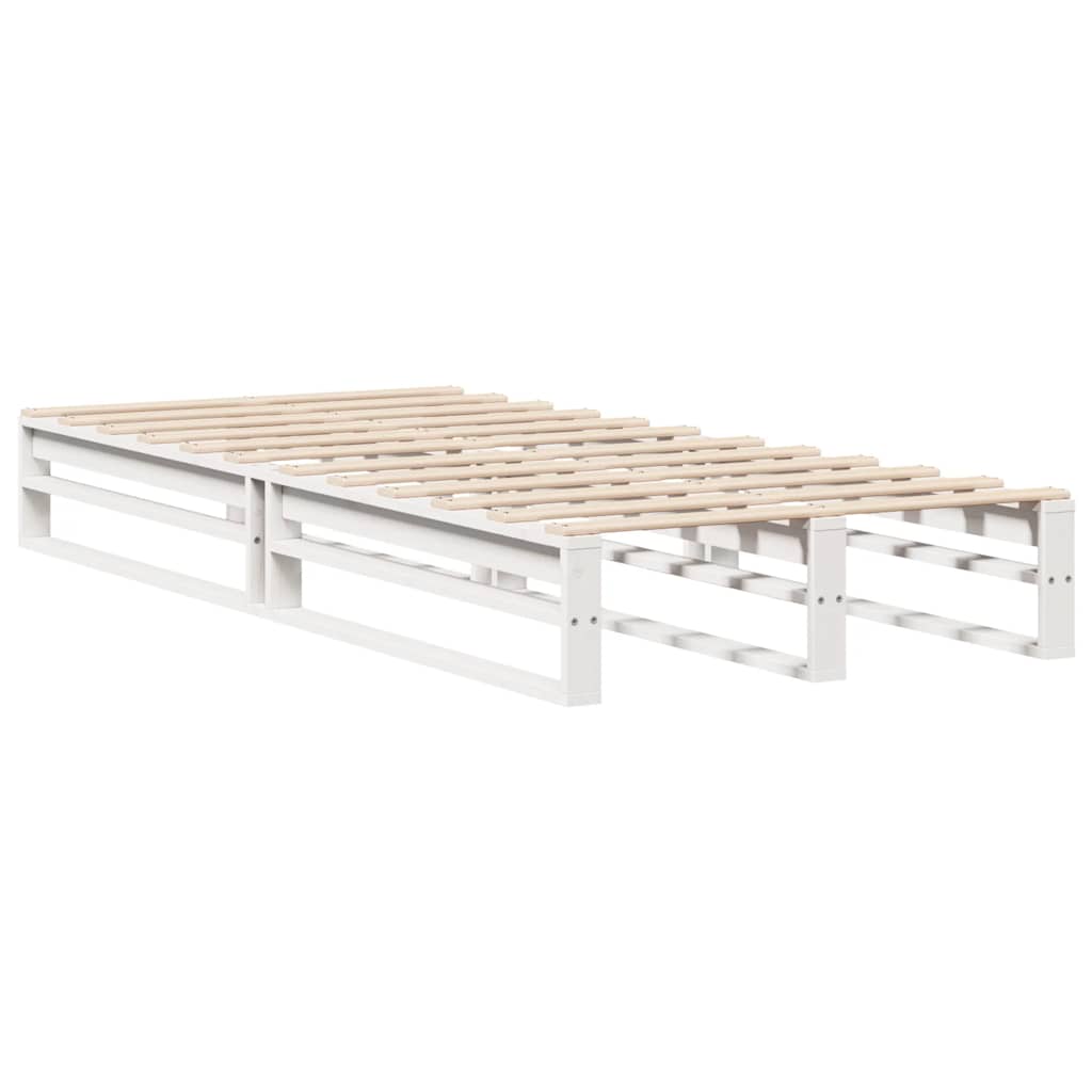 Bed Frame without Mattress White 75x190 cm Small Single Solid Wood Pine