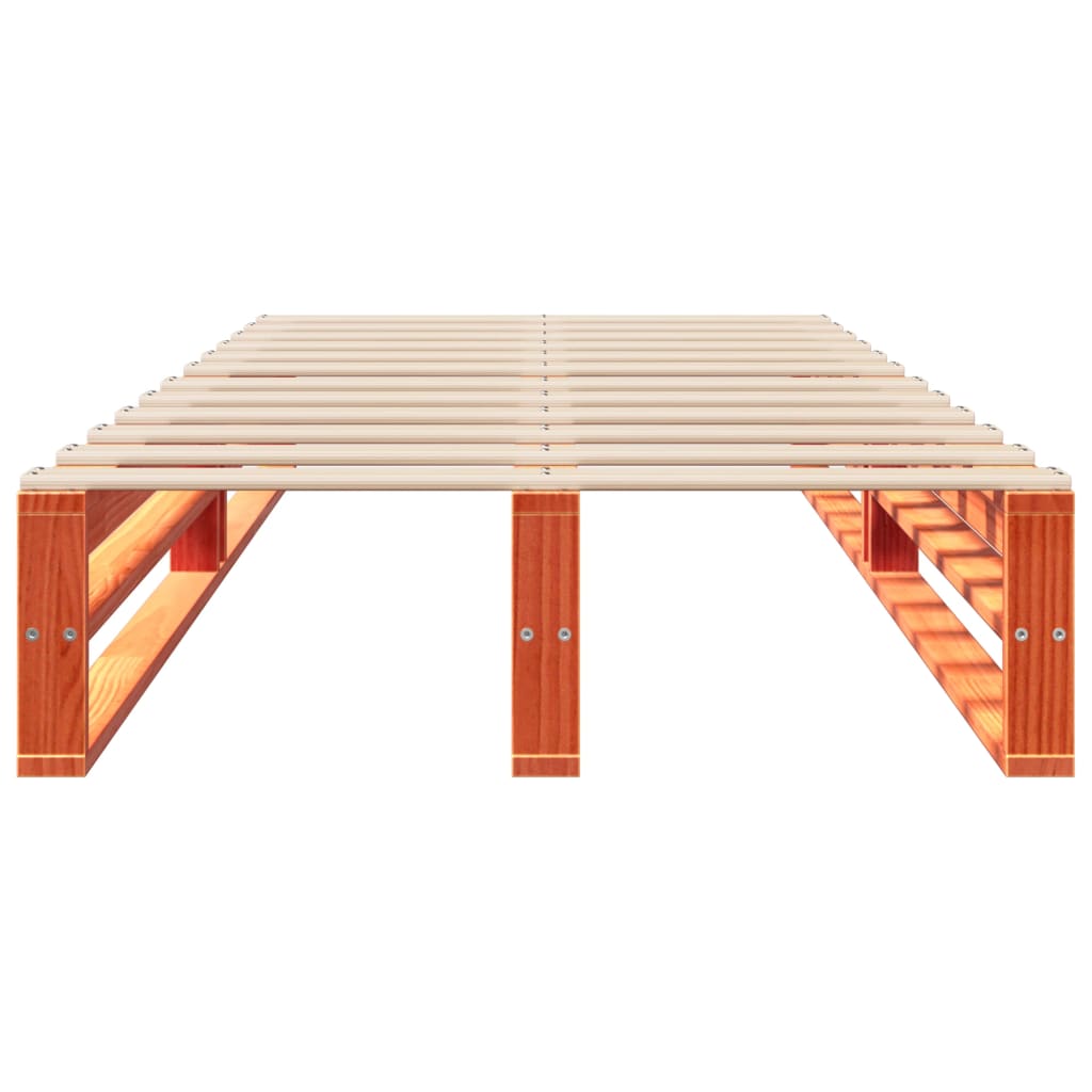 Bed Frame without Mattress Wax Brown 90x190 cm Single Solid Wood Pine