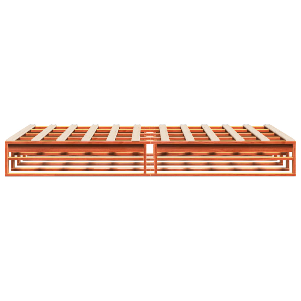 Bed Frame without Mattress Wax Brown 120x190 cm Small Double Solid Wood Pine