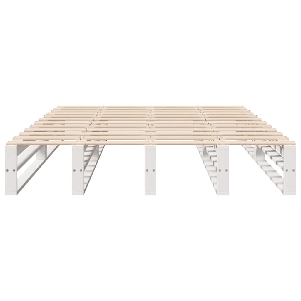 Bed Frame without Mattress White 140x190 cm Solid Wood Pine