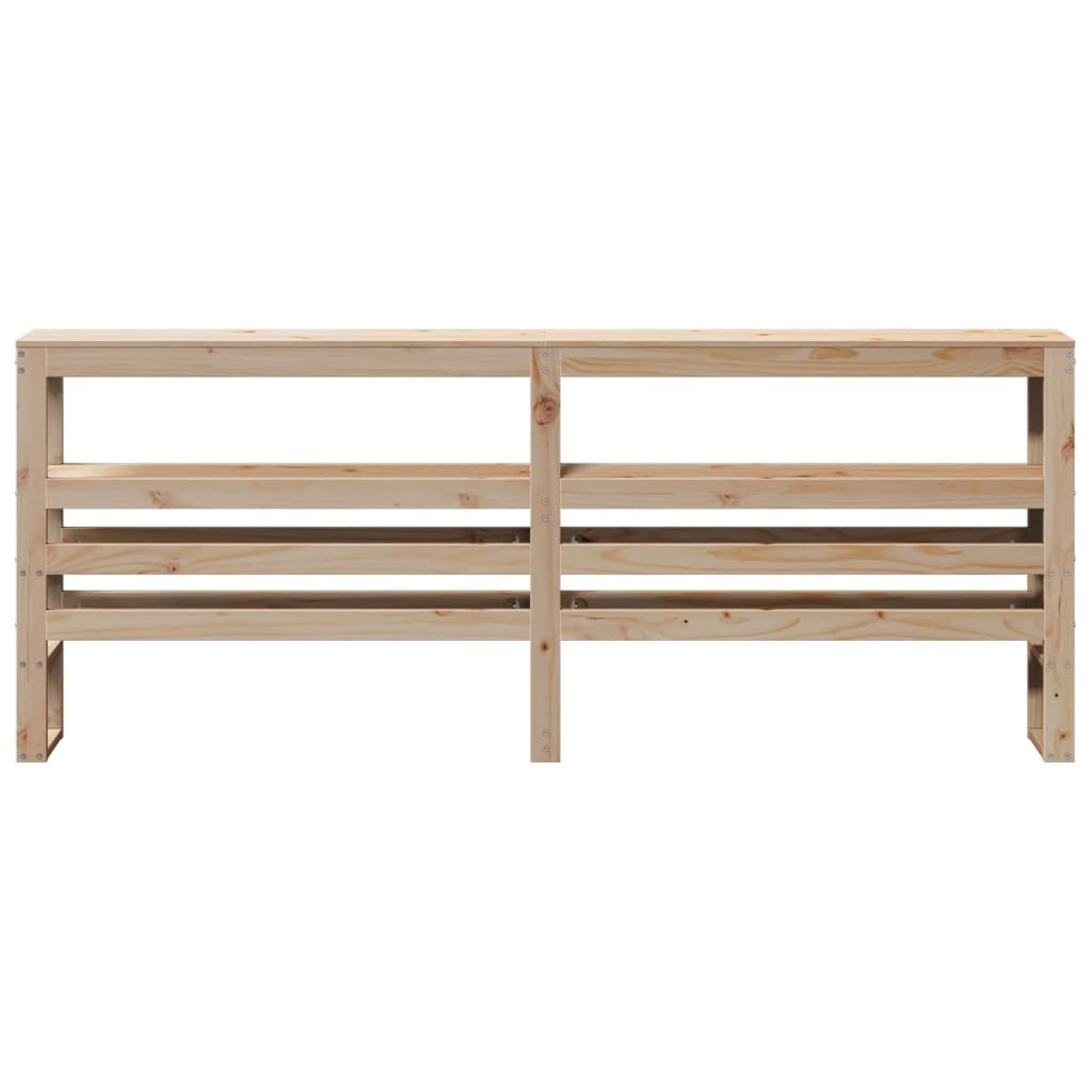 Headboard with Shelves 200 cm Solid Wood Pine