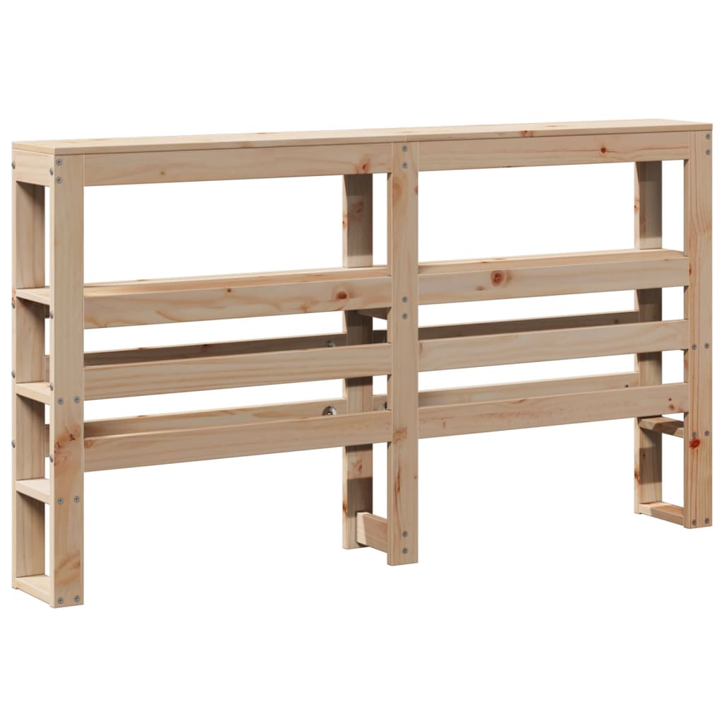 Headboard with Shelves 150 cm Solid Wood Pine