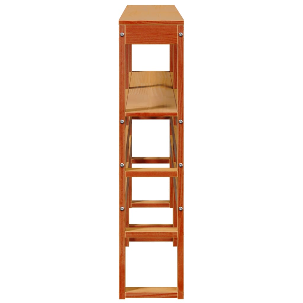 Headboard with Shelves Wax Brown 135 cm Solid Wood Pine