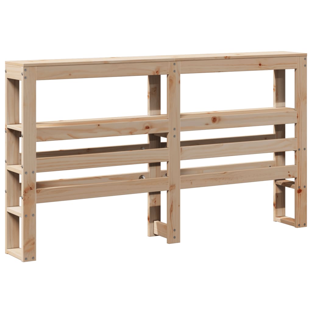 Headboard with Shelves 120 cm Solid Wood Pine