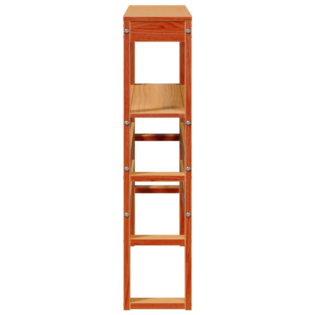 Headboard with Shelves Wax Brown 100 cm Solid Wood Pine