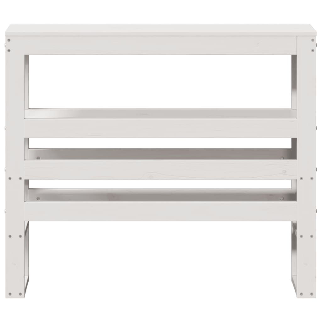 Headboard with Shelves White 90 cm Solid Wood Pine