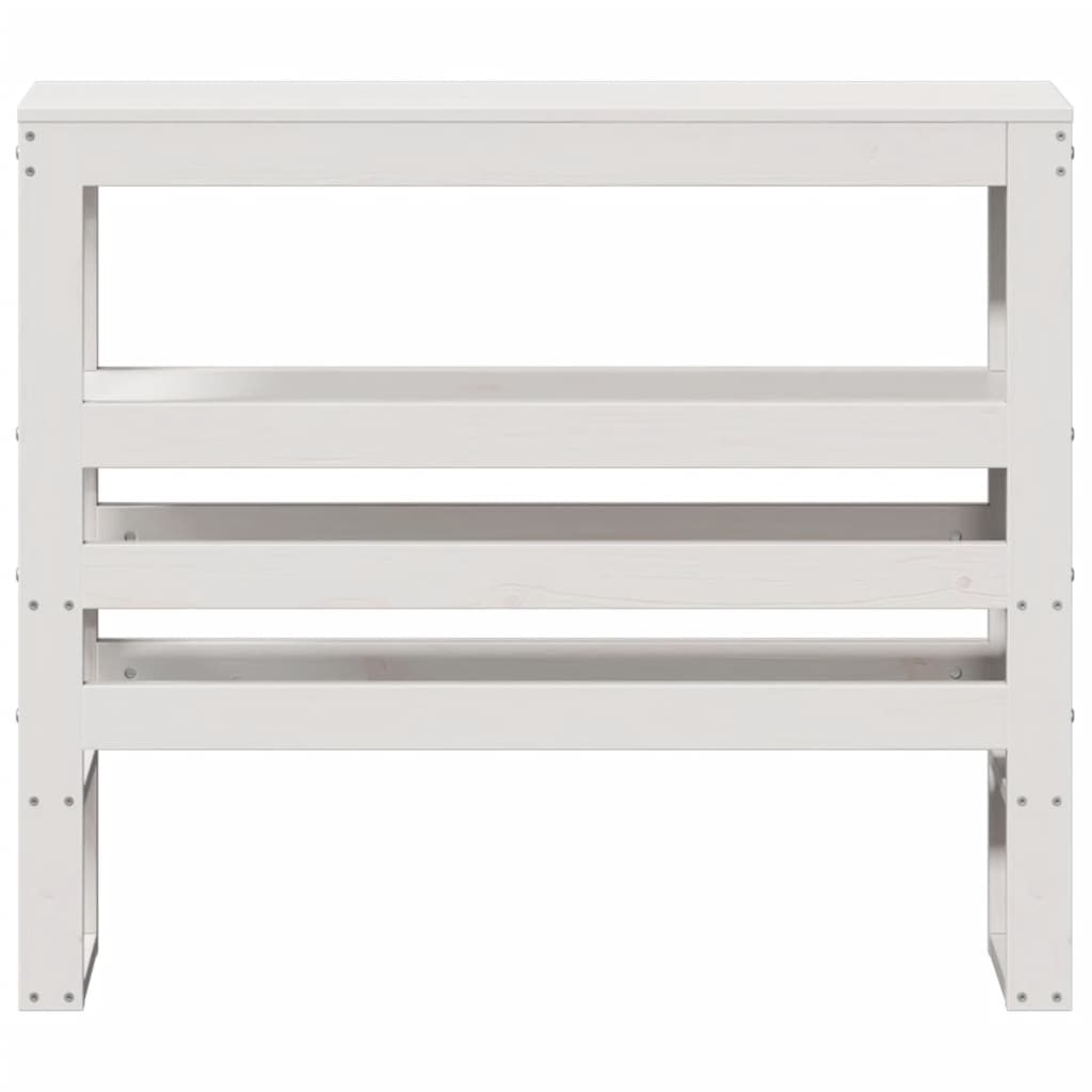 Headboard with Shelves White 75 cm Solid Wood Pine