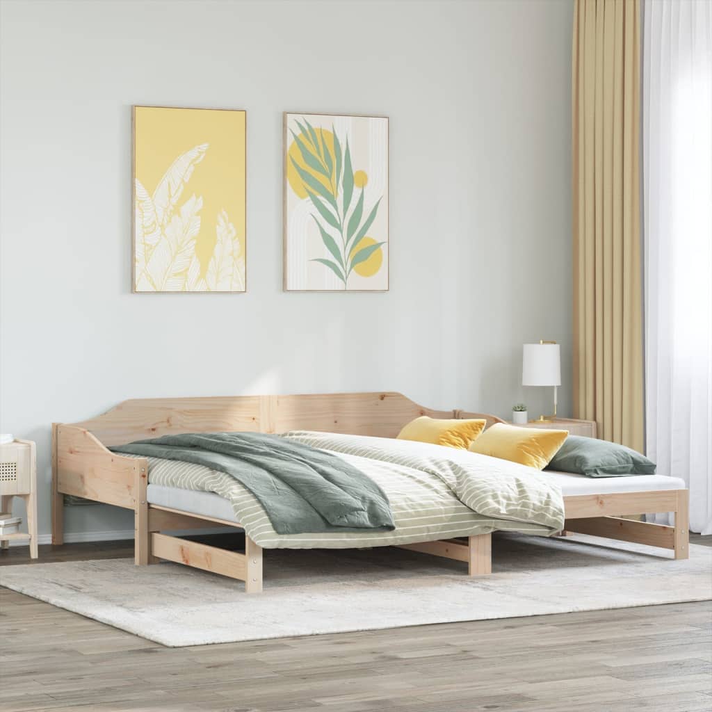 Daybed with Trundle without Mattress 90x200 cm Solid Wood