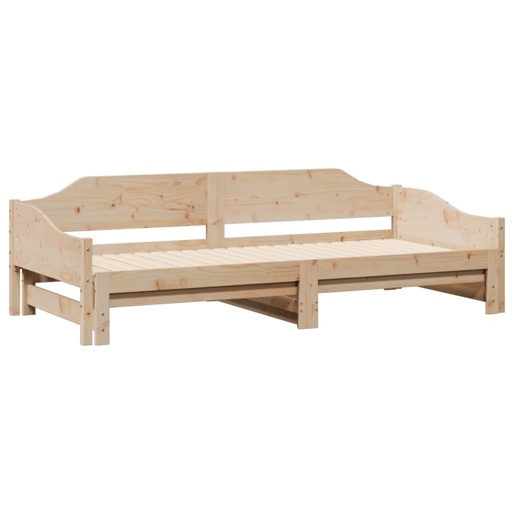 Daybed with Trundle without Mattress 90x200 cm Solid Wood