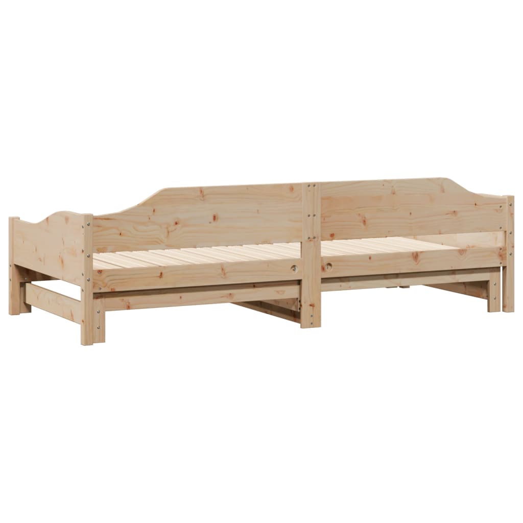 Daybed with Trundle without Mattress 90x200 cm Solid Wood