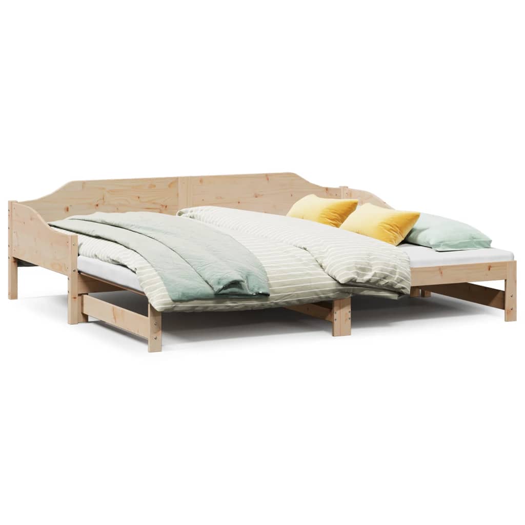 Daybed with Trundle without Mattress 90x190 cm Single Solid Wood