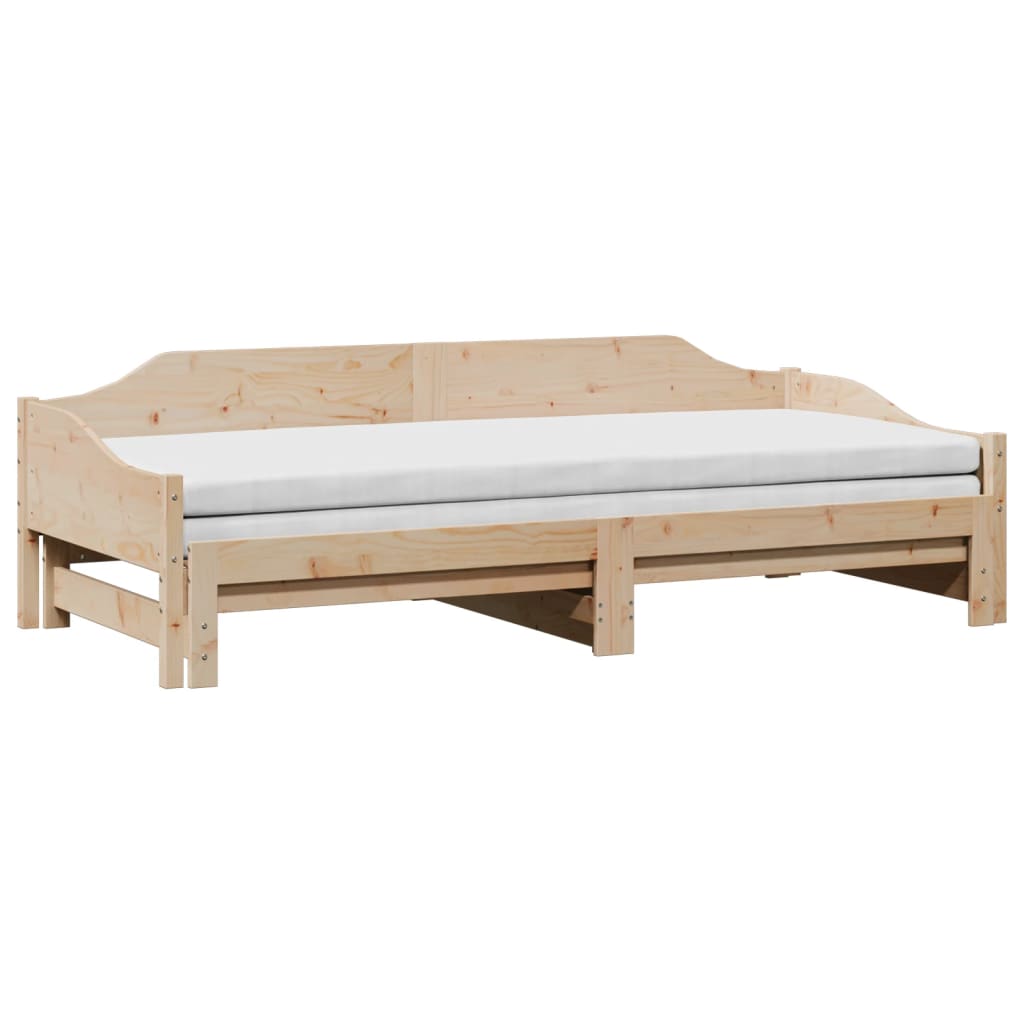 Daybed with Trundle without Mattress 90x190 cm Single Solid Wood