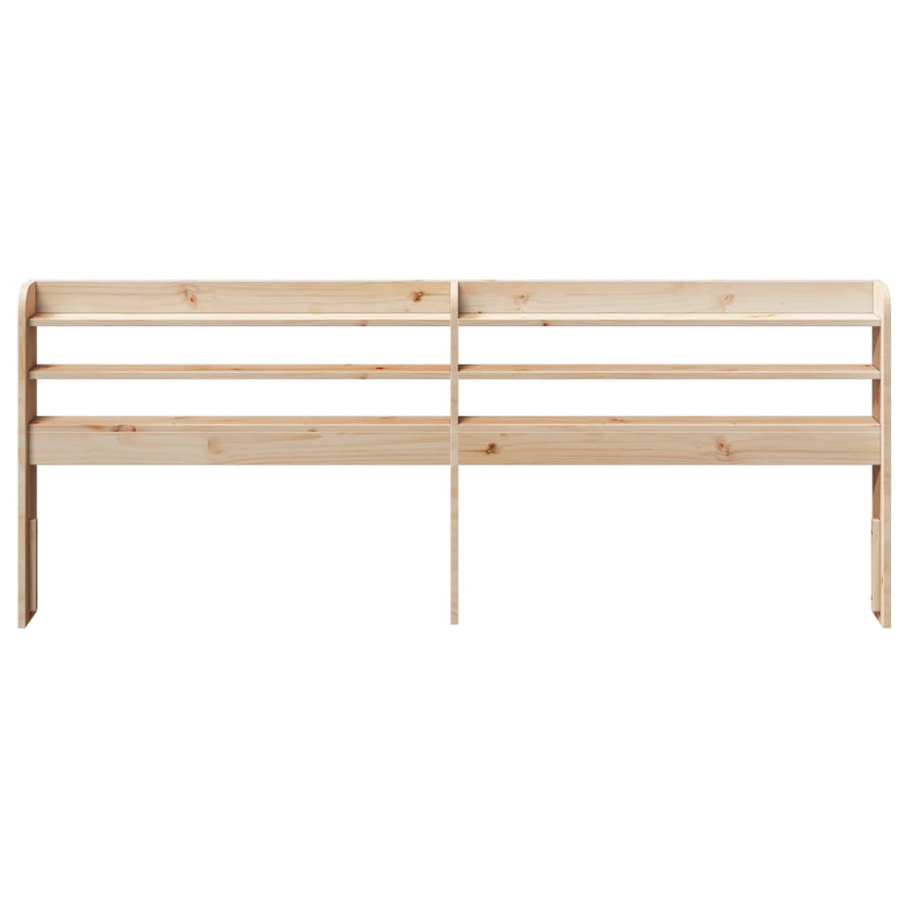 Headboard with Shelves 200 cm Solid Wood Pine