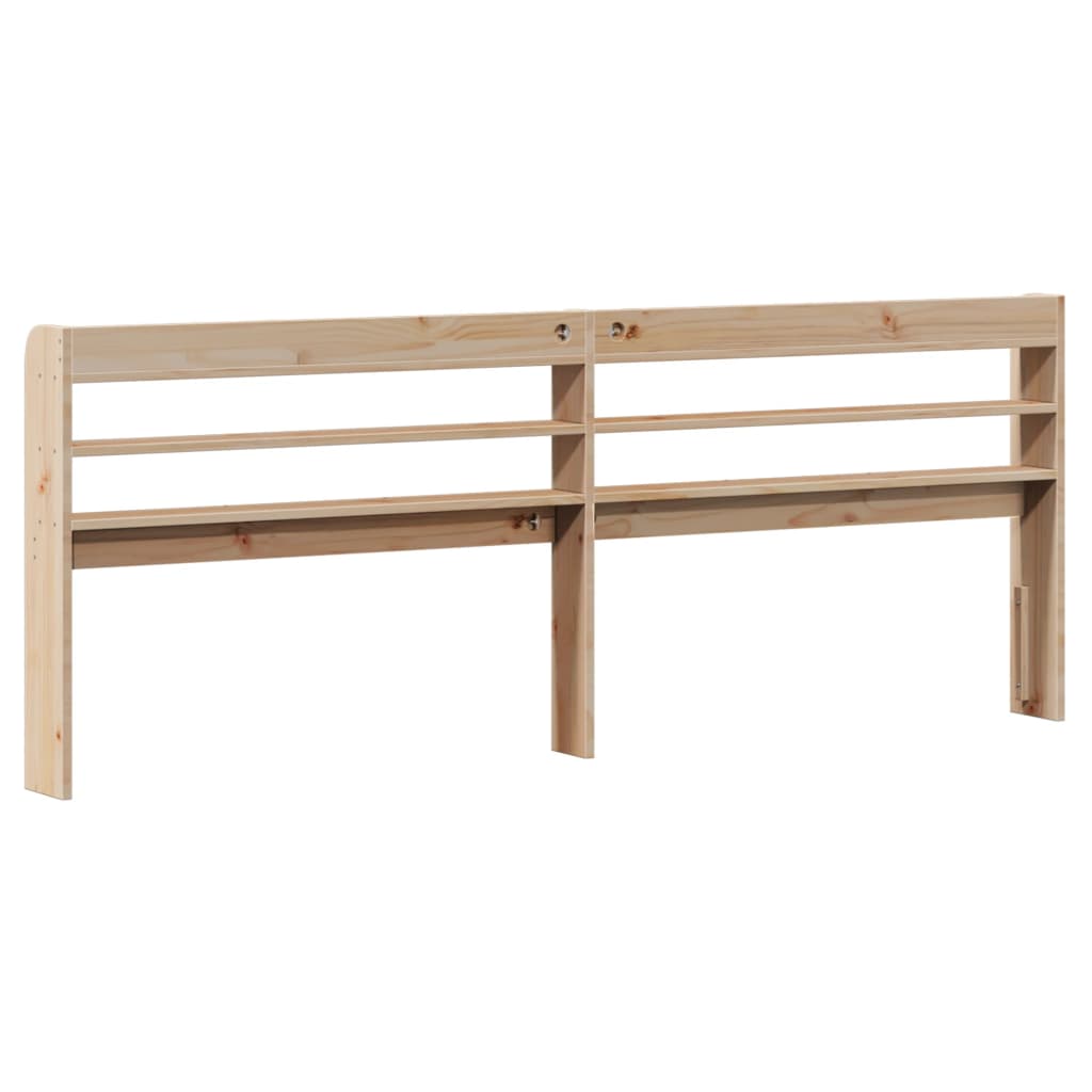 Headboard with Shelves 200 cm Solid Wood Pine