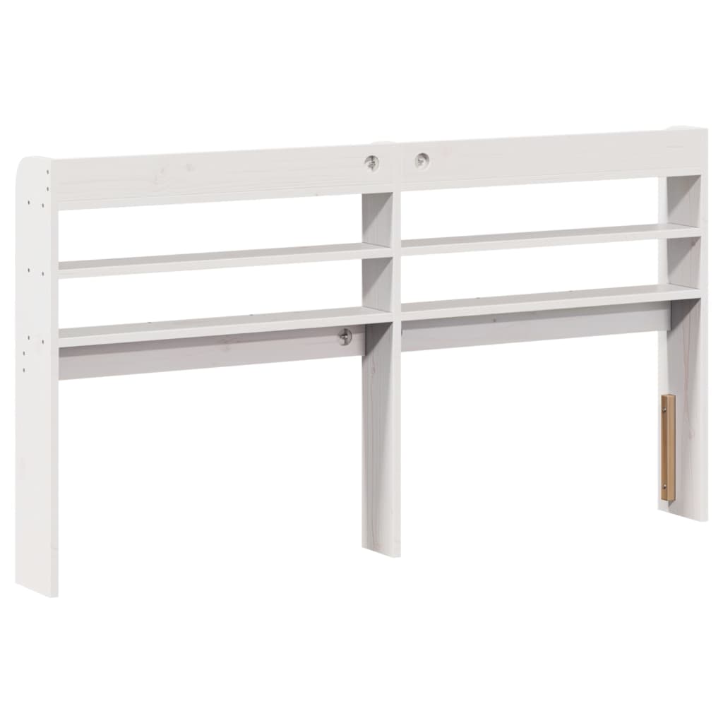 Headboard with Shelves White 160 cm Solid Wood Pine