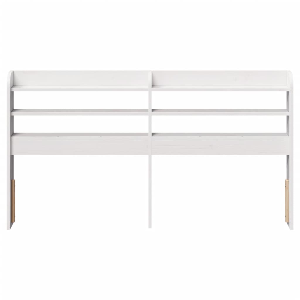 Headboard with Shelves White 150 cm Solid Wood Pine