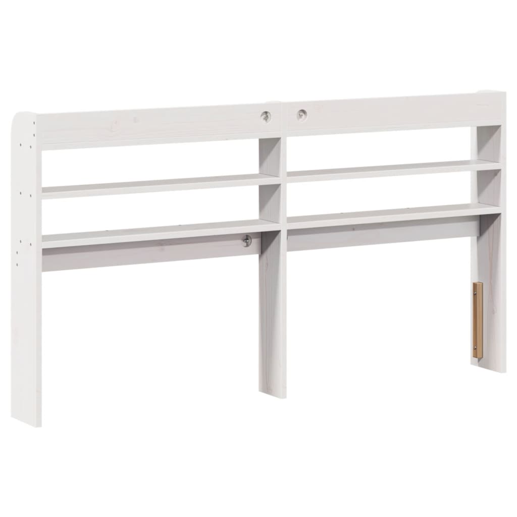 Headboard with Shelves White 150 cm Solid Wood Pine