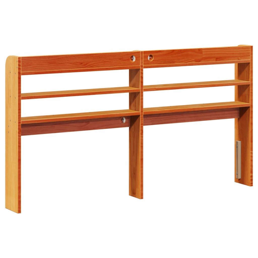 Headboard with Shelves Wax Brown 150 cm Solid Wood Pine