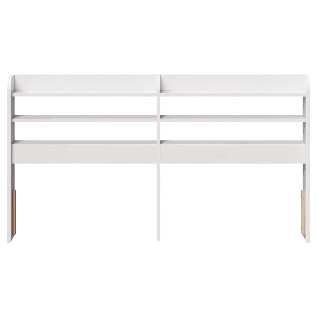 Headboard with Shelves White 140 cm Solid Wood Pine