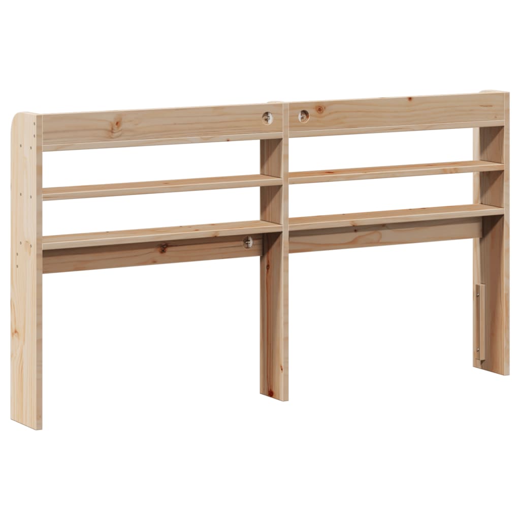 Headboard with Shelves 120 cm Solid Wood Pine