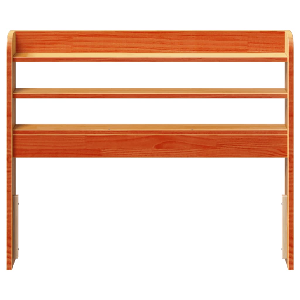 Headboard with Shelves Wax Brown 100 cm Solid Wood Pine