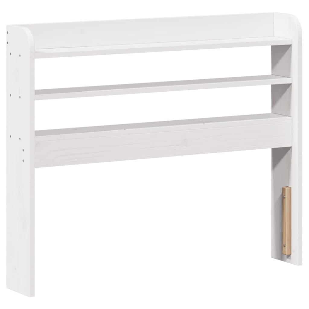 Headboard with Shelves White 90 cm Solid Wood Pine