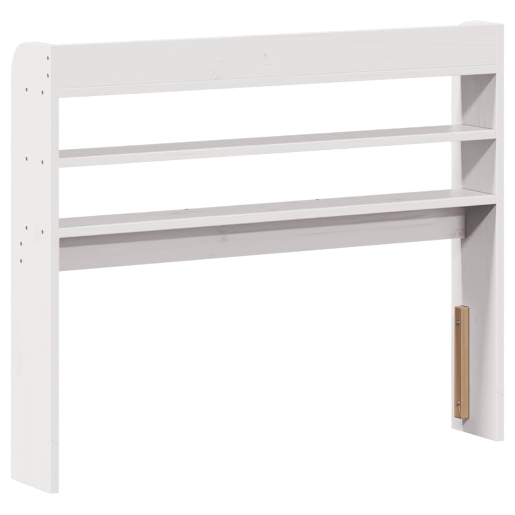 Headboard with Shelves White 90 cm Solid Wood Pine