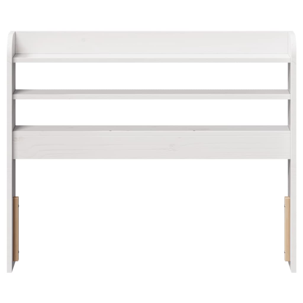 Headboard with Shelves White 75 cm Solid Wood Pine