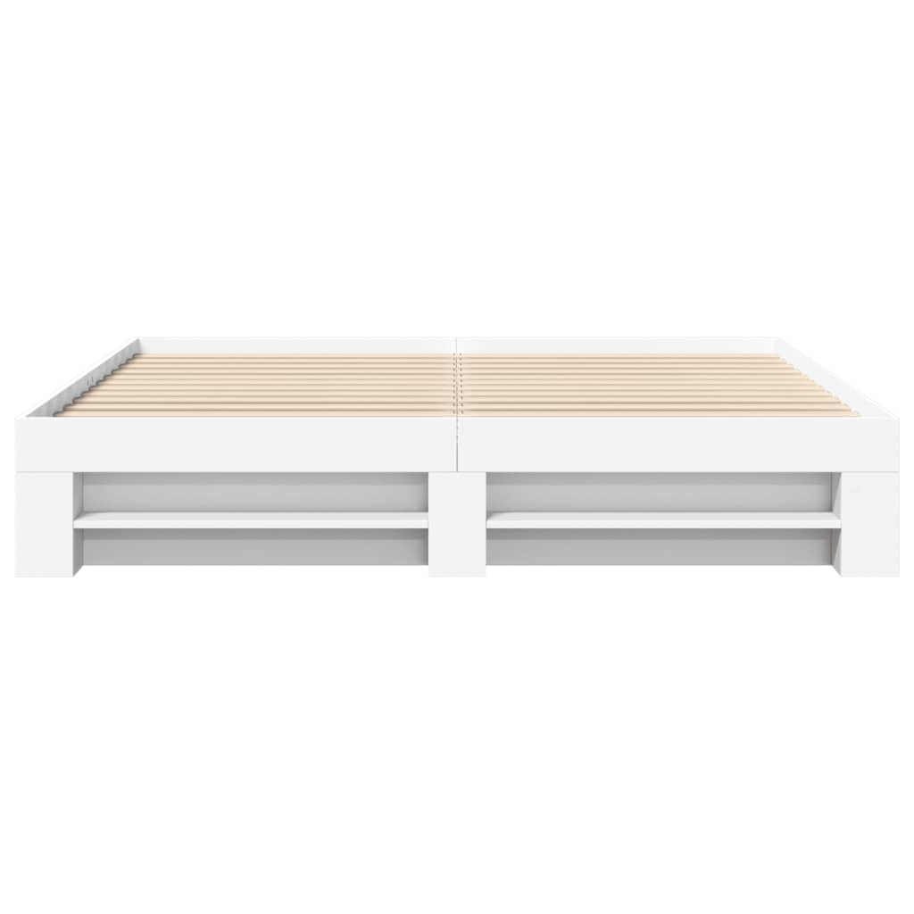 Bed Frame without Mattress White 200x200 cm Engineered Wood