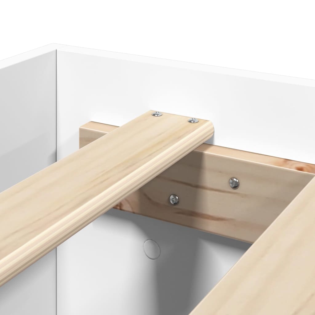 Bed Frame without Mattress White 200x200 cm Engineered Wood