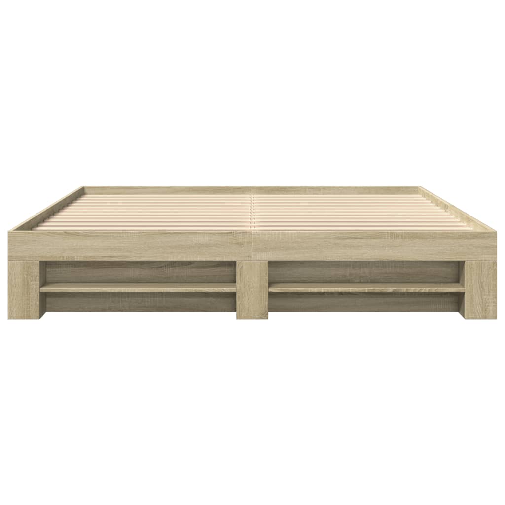 Bed Frame without Mattress Sonoma Oak 200x200 cm Engineered Wood