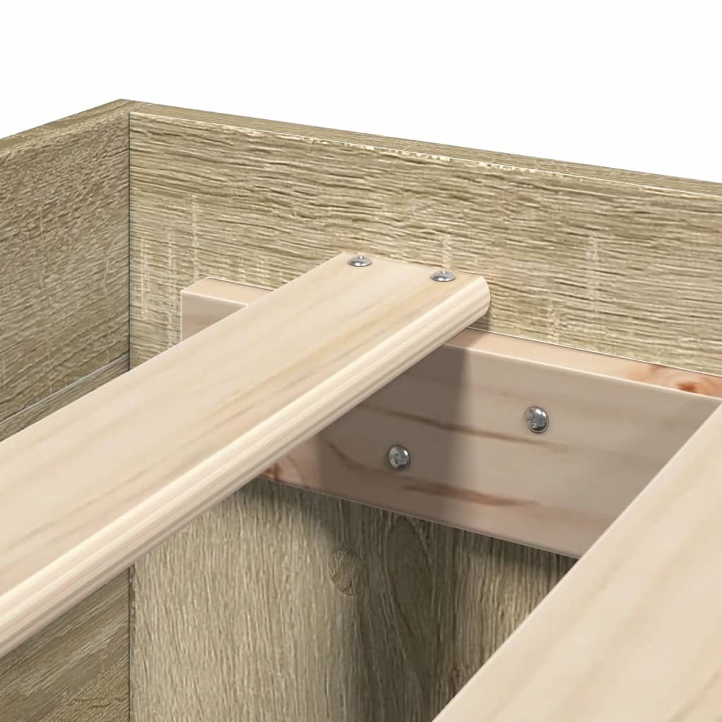 Bed Frame without Mattress Sonoma Oak 200x200 cm Engineered Wood