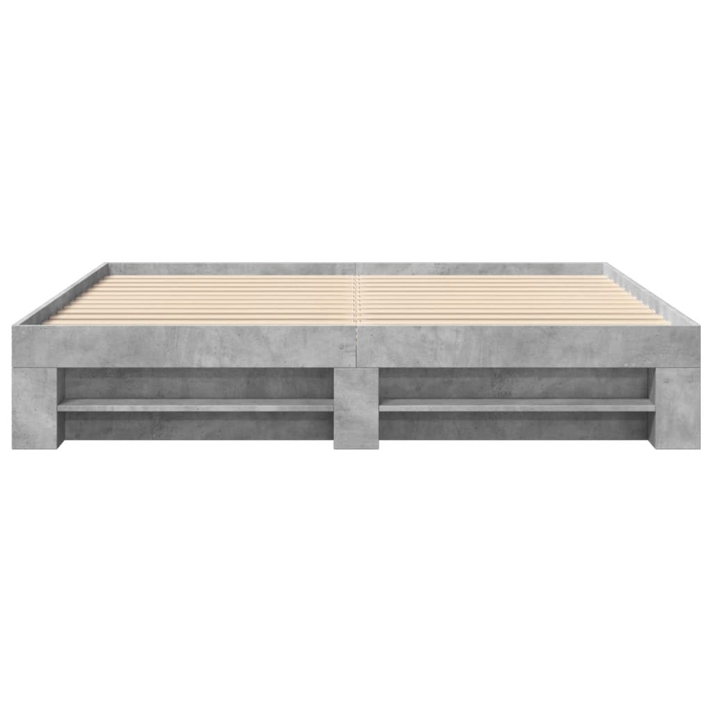 Bed Frame without Mattress Concrete Grey 200x200cm Engineered Wood