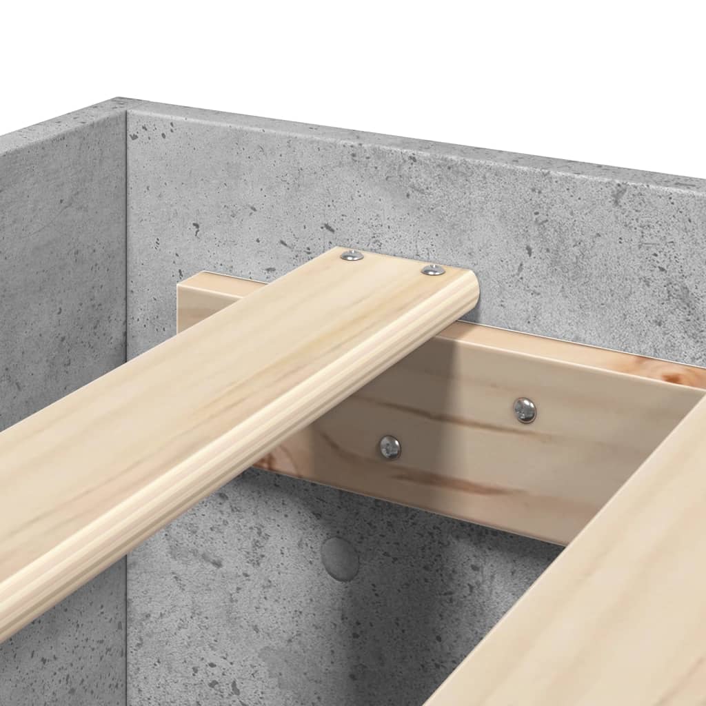 Bed Frame without Mattress Concrete Grey 200x200cm Engineered Wood