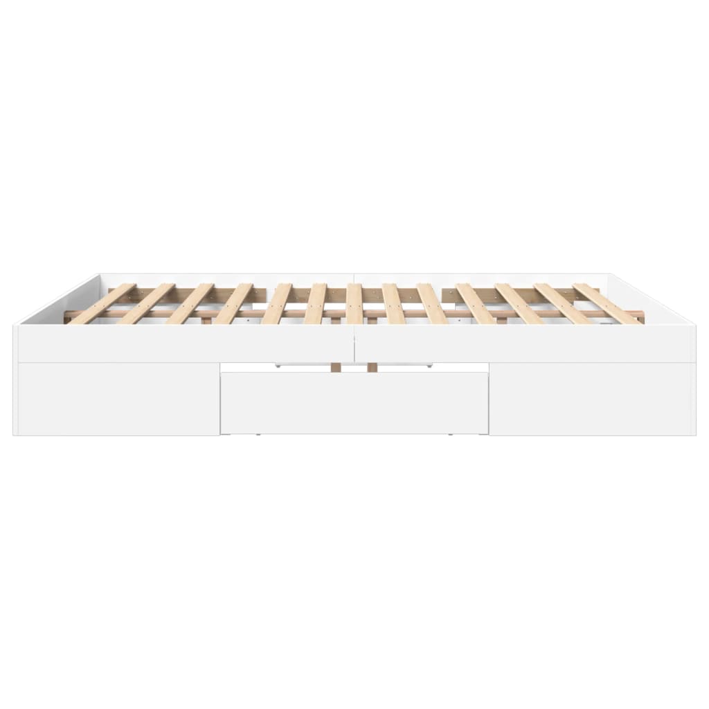 Bed Frame without Mattress White 180x200 cm Super King Engineered Wood