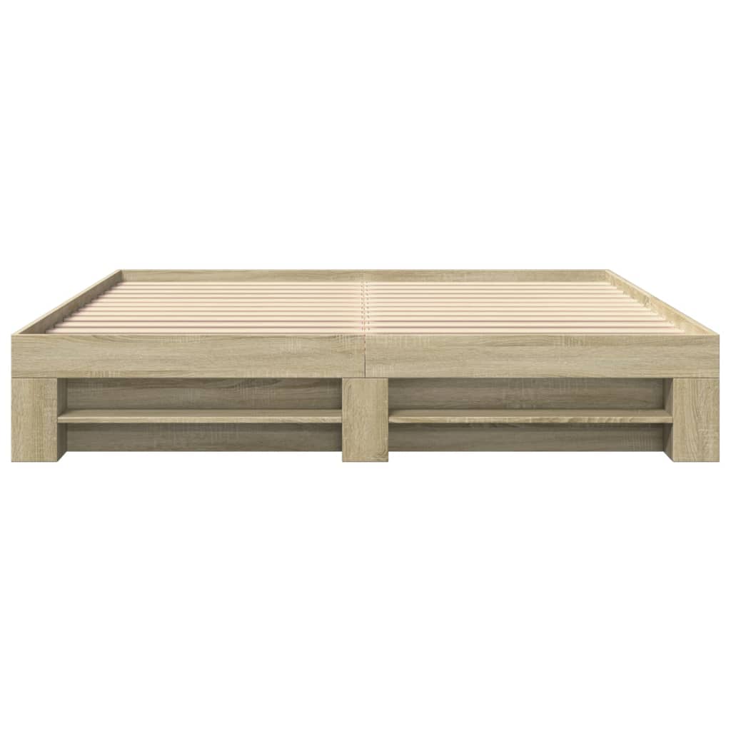 Bed Frame without Mattress Sonoma Oak 180x200 cm Super King Engineered Wood
