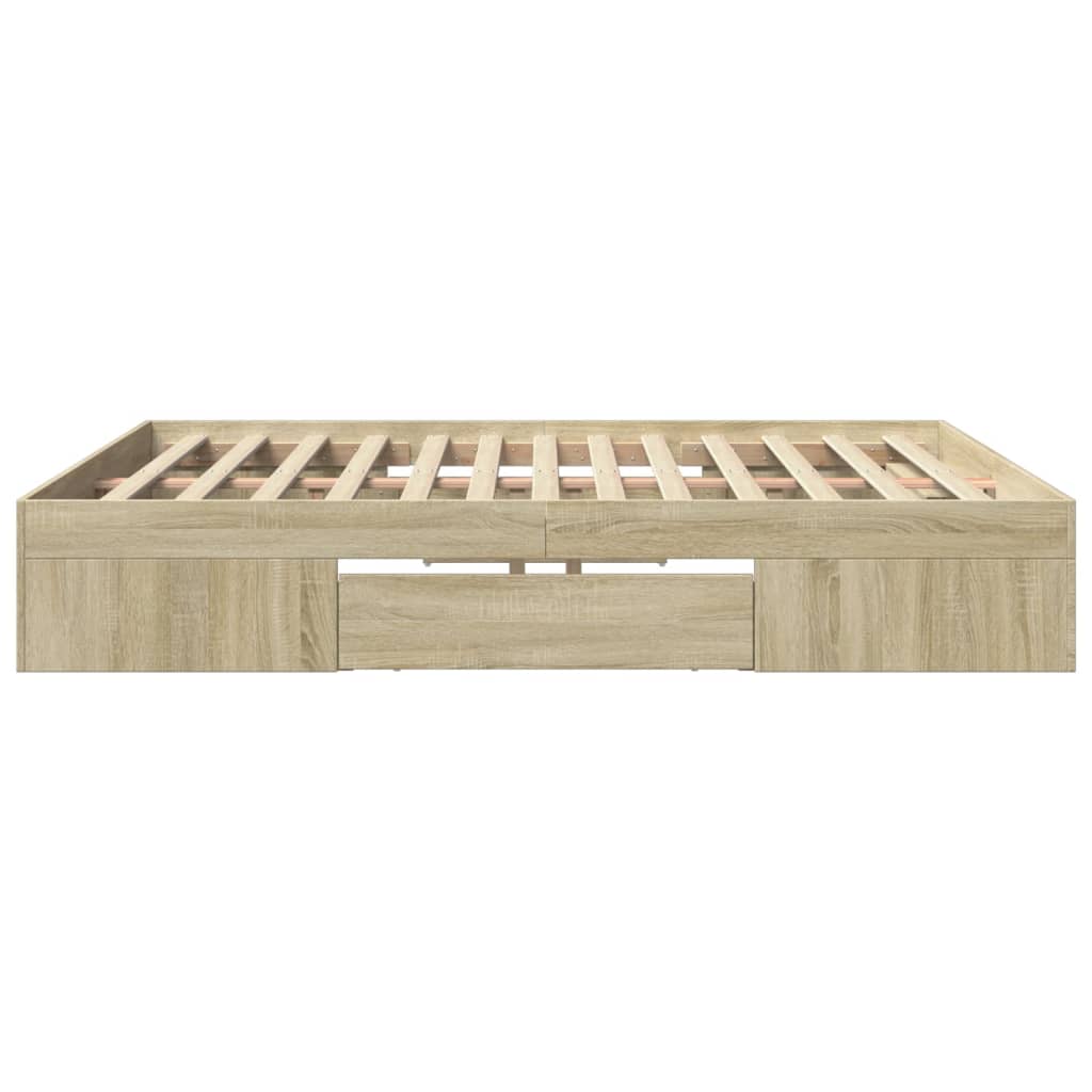 Bed Frame without Mattress Sonoma Oak 180x200 cm Super King Engineered Wood