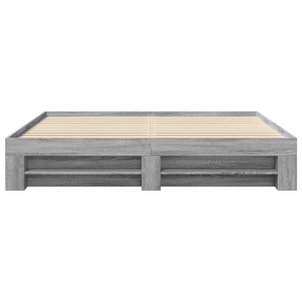 Bed Frame without Mattress Grey Sonoma 180x200 cm Super King Engineered Wood