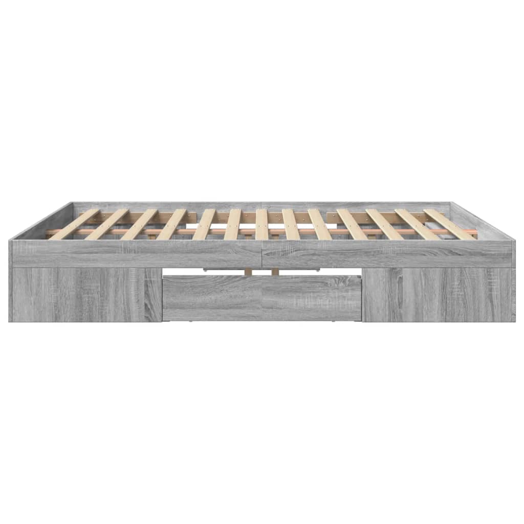 Bed Frame without Mattress Grey Sonoma 180x200 cm Super King Engineered Wood