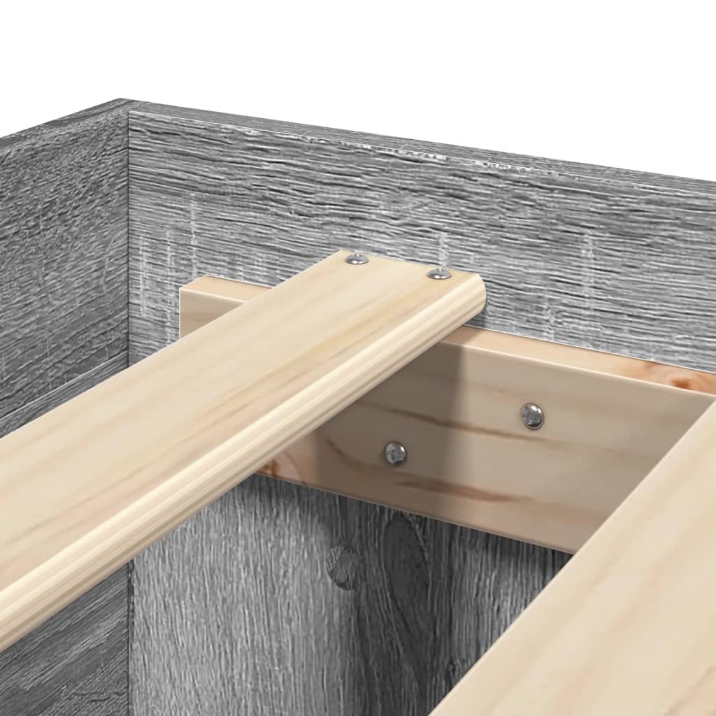 Bed Frame without Mattress Grey Sonoma 180x200 cm Super King Engineered Wood